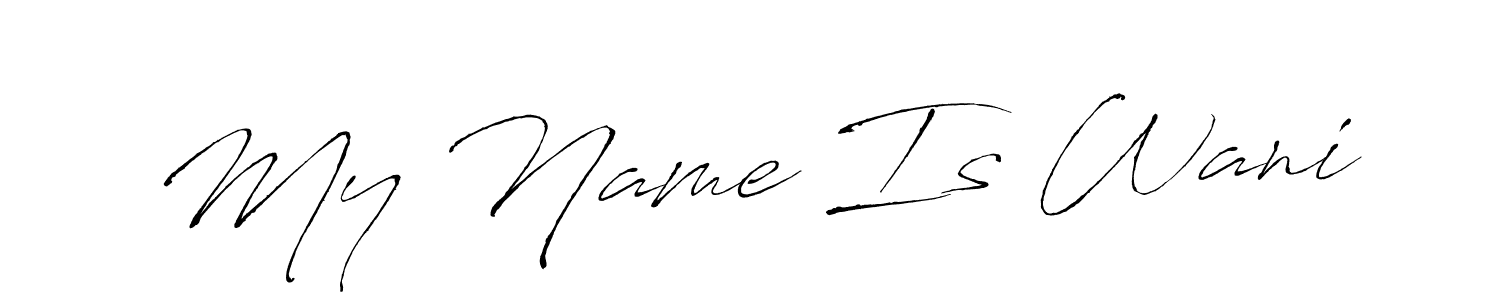 See photos of My Name Is Wani official signature by Spectra . Check more albums & portfolios. Read reviews & check more about Antro_Vectra font. My Name Is Wani signature style 6 images and pictures png