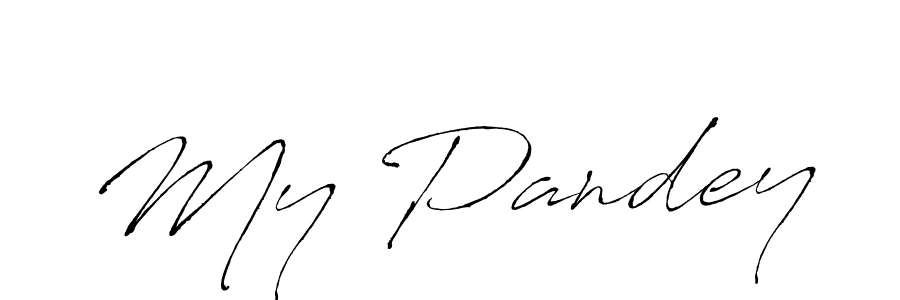 How to make My Pandey name signature. Use Antro_Vectra style for creating short signs online. This is the latest handwritten sign. My Pandey signature style 6 images and pictures png