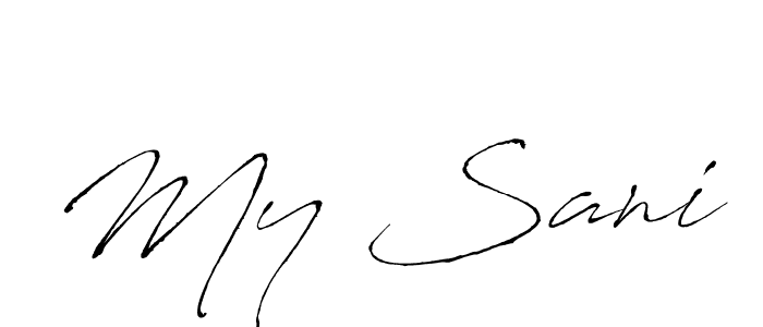 How to make My Sani name signature. Use Antro_Vectra style for creating short signs online. This is the latest handwritten sign. My Sani signature style 6 images and pictures png