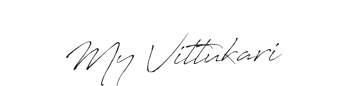 The best way (Antro_Vectra) to make a short signature is to pick only two or three words in your name. The name My Vittukari include a total of six letters. For converting this name. My Vittukari signature style 6 images and pictures png