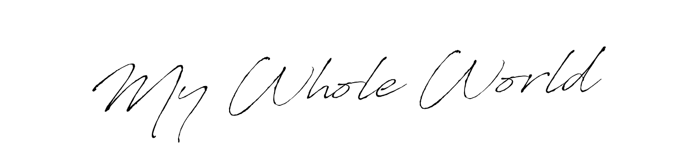 Create a beautiful signature design for name My Whole World. With this signature (Antro_Vectra) fonts, you can make a handwritten signature for free. My Whole World signature style 6 images and pictures png