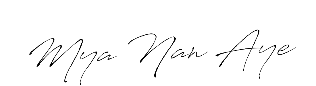 Create a beautiful signature design for name Mya Nan Aye. With this signature (Antro_Vectra) fonts, you can make a handwritten signature for free. Mya Nan Aye signature style 6 images and pictures png