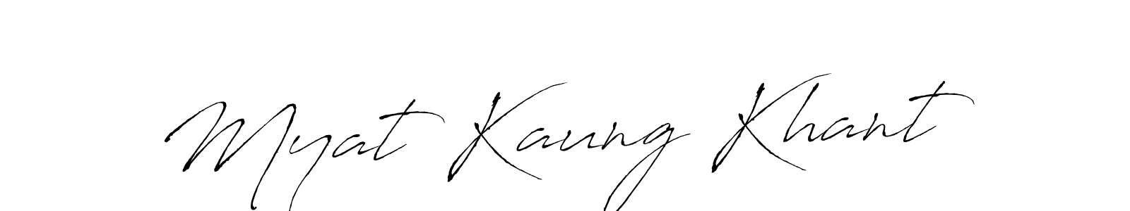 The best way (Antro_Vectra) to make a short signature is to pick only two or three words in your name. The name Myat Kaung Khant include a total of six letters. For converting this name. Myat Kaung Khant signature style 6 images and pictures png