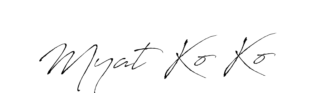 Make a beautiful signature design for name Myat Ko Ko. With this signature (Antro_Vectra) style, you can create a handwritten signature for free. Myat Ko Ko signature style 6 images and pictures png