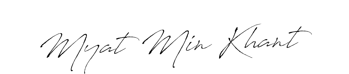 The best way (Antro_Vectra) to make a short signature is to pick only two or three words in your name. The name Myat Min Khant include a total of six letters. For converting this name. Myat Min Khant signature style 6 images and pictures png