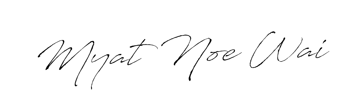 How to make Myat Noe Wai name signature. Use Antro_Vectra style for creating short signs online. This is the latest handwritten sign. Myat Noe Wai signature style 6 images and pictures png