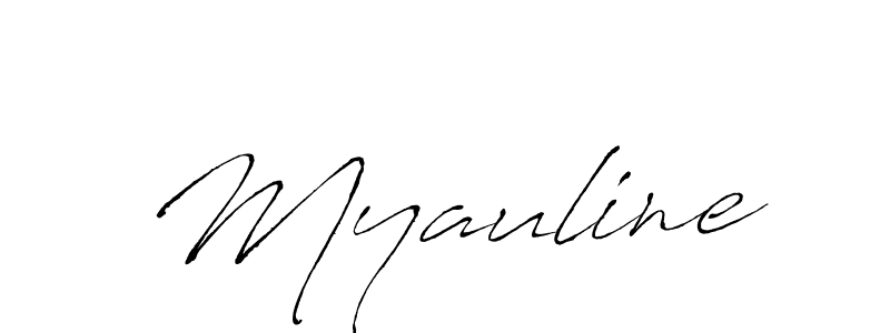 You should practise on your own different ways (Antro_Vectra) to write your name (Myauline) in signature. don't let someone else do it for you. Myauline signature style 6 images and pictures png
