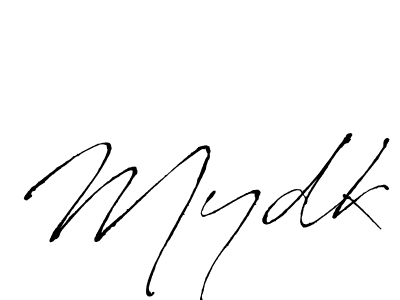 Use a signature maker to create a handwritten signature online. With this signature software, you can design (Antro_Vectra) your own signature for name Mydk. Mydk signature style 6 images and pictures png
