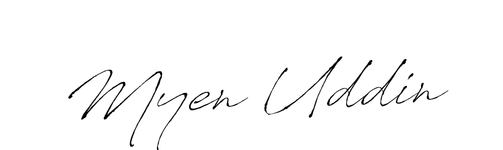 Make a beautiful signature design for name Myen Uddin. With this signature (Antro_Vectra) style, you can create a handwritten signature for free. Myen Uddin signature style 6 images and pictures png
