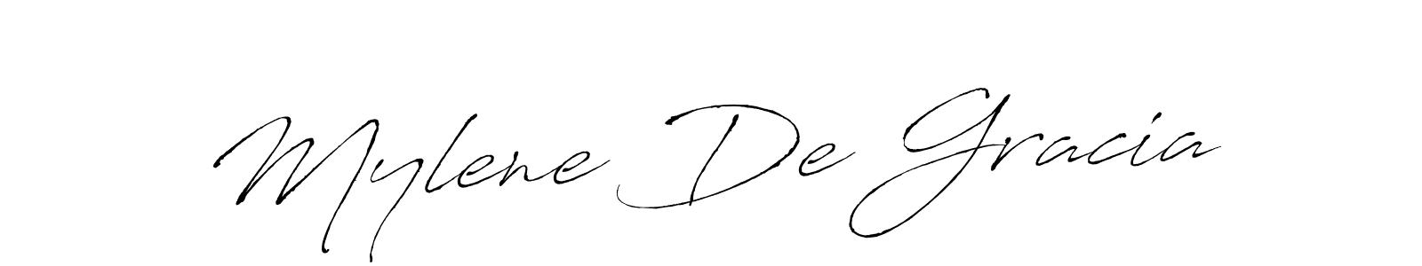 How to make Mylene De Gracia name signature. Use Antro_Vectra style for creating short signs online. This is the latest handwritten sign. Mylene De Gracia signature style 6 images and pictures png