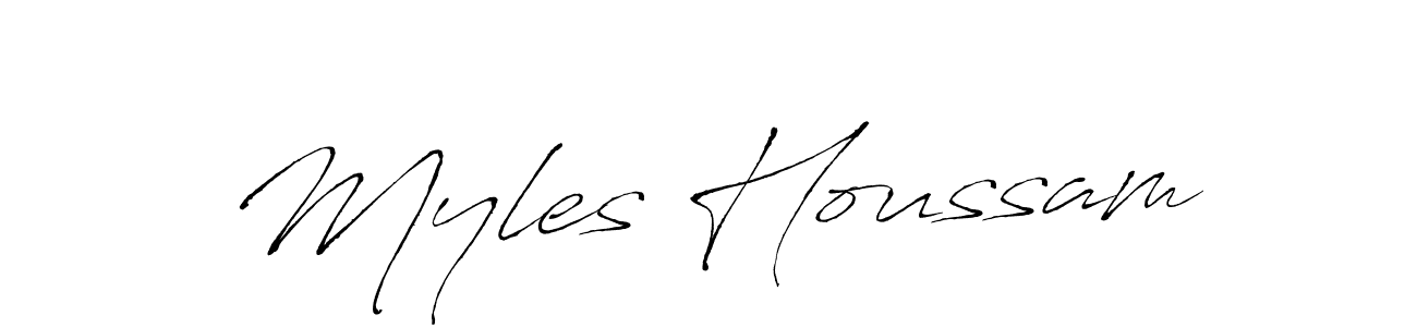 Make a beautiful signature design for name Myles Houssam. With this signature (Antro_Vectra) style, you can create a handwritten signature for free. Myles Houssam signature style 6 images and pictures png