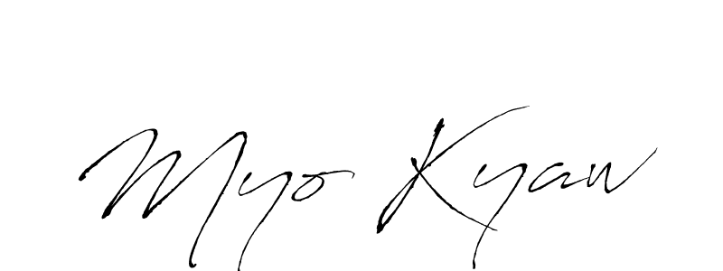 Myo Kyaw stylish signature style. Best Handwritten Sign (Antro_Vectra) for my name. Handwritten Signature Collection Ideas for my name Myo Kyaw. Myo Kyaw signature style 6 images and pictures png