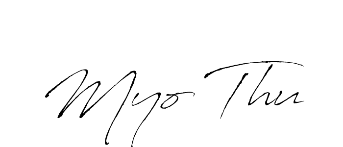 Make a beautiful signature design for name Myo Thu. With this signature (Antro_Vectra) style, you can create a handwritten signature for free. Myo Thu signature style 6 images and pictures png