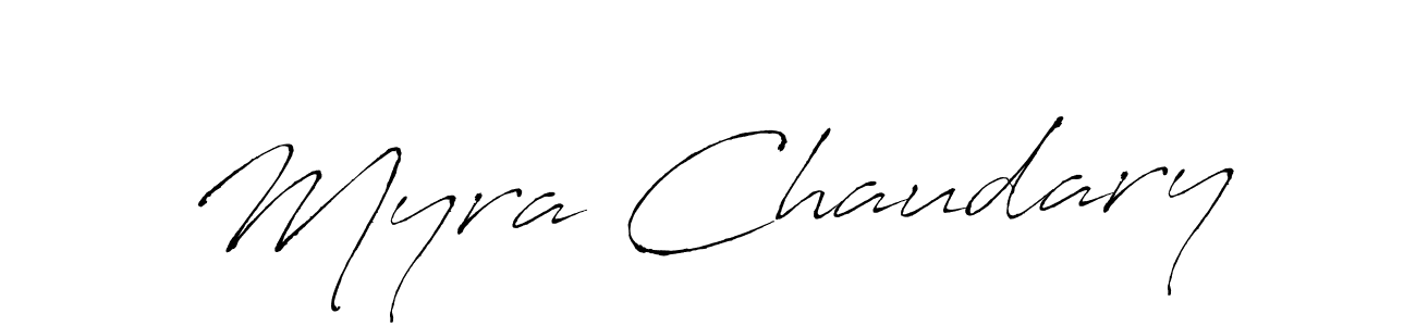 How to make Myra Chaudary name signature. Use Antro_Vectra style for creating short signs online. This is the latest handwritten sign. Myra Chaudary signature style 6 images and pictures png