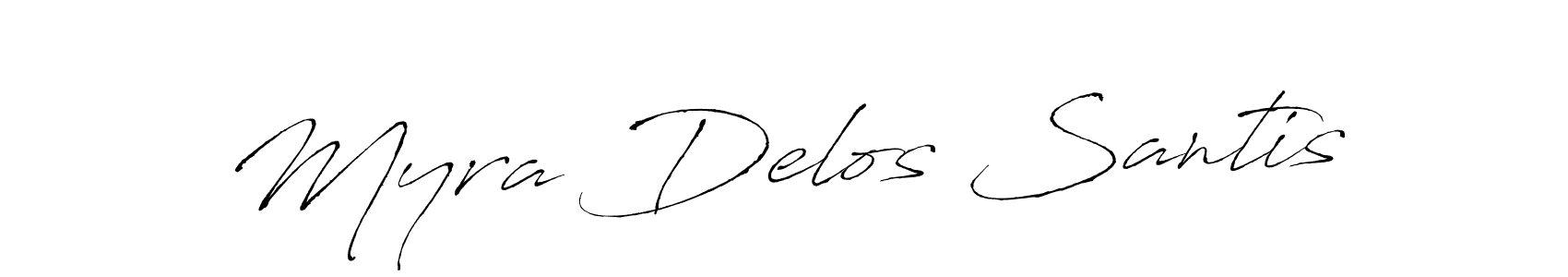 How to make Myra Delos Santis name signature. Use Antro_Vectra style for creating short signs online. This is the latest handwritten sign. Myra Delos Santis signature style 6 images and pictures png