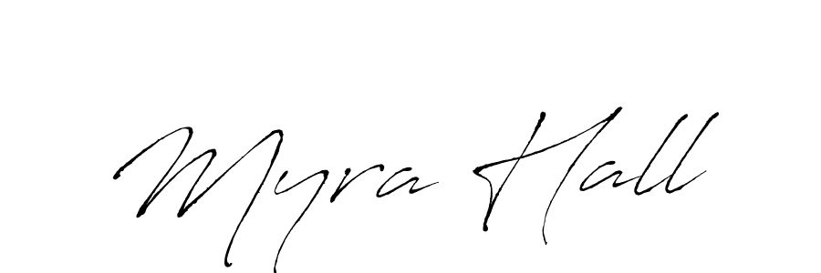How to make Myra Hall name signature. Use Antro_Vectra style for creating short signs online. This is the latest handwritten sign. Myra Hall signature style 6 images and pictures png