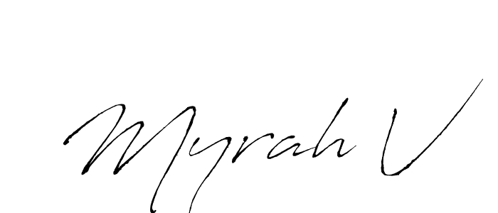 You should practise on your own different ways (Antro_Vectra) to write your name (Myrah V) in signature. don't let someone else do it for you. Myrah V signature style 6 images and pictures png