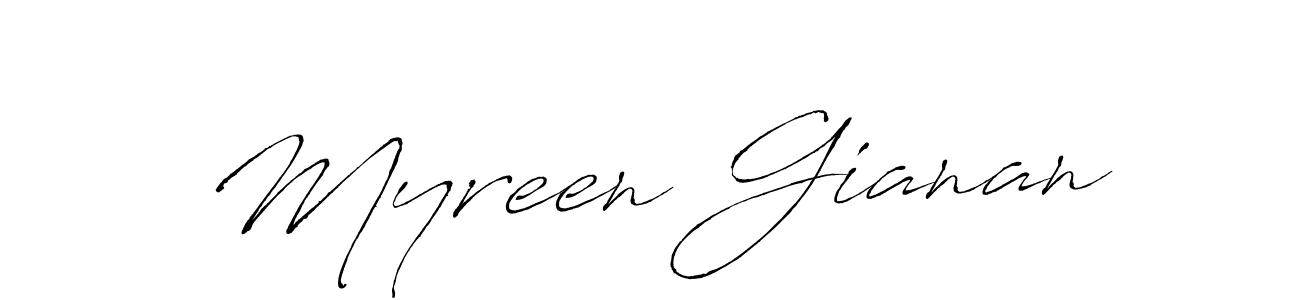 Myreen Gianan stylish signature style. Best Handwritten Sign (Antro_Vectra) for my name. Handwritten Signature Collection Ideas for my name Myreen Gianan. Myreen Gianan signature style 6 images and pictures png