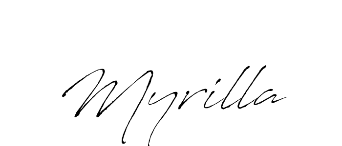 Design your own signature with our free online signature maker. With this signature software, you can create a handwritten (Antro_Vectra) signature for name Myrilla. Myrilla signature style 6 images and pictures png