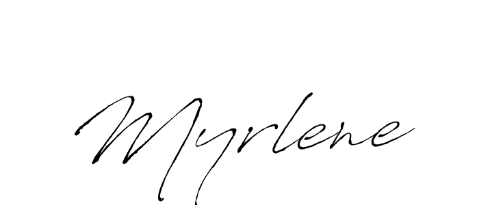 Design your own signature with our free online signature maker. With this signature software, you can create a handwritten (Antro_Vectra) signature for name Myrlene. Myrlene signature style 6 images and pictures png