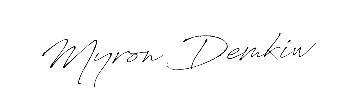 Myron Demkiw stylish signature style. Best Handwritten Sign (Antro_Vectra) for my name. Handwritten Signature Collection Ideas for my name Myron Demkiw. Myron Demkiw signature style 6 images and pictures png