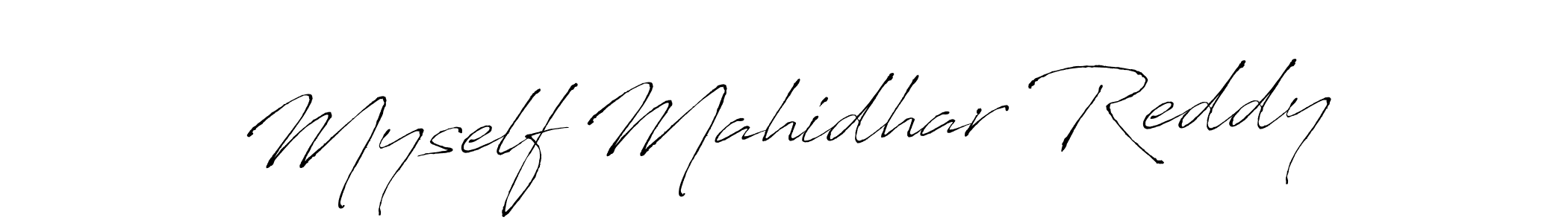 Antro_Vectra is a professional signature style that is perfect for those who want to add a touch of class to their signature. It is also a great choice for those who want to make their signature more unique. Get Myself Mahidhar Reddy name to fancy signature for free. Myself Mahidhar Reddy signature style 6 images and pictures png