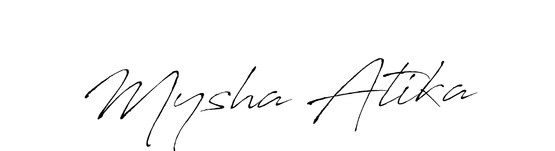Create a beautiful signature design for name Mysha Atika. With this signature (Antro_Vectra) fonts, you can make a handwritten signature for free. Mysha Atika signature style 6 images and pictures png