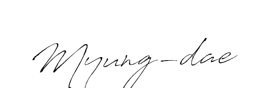Create a beautiful signature design for name Myung-dae. With this signature (Antro_Vectra) fonts, you can make a handwritten signature for free. Myung-dae signature style 6 images and pictures png