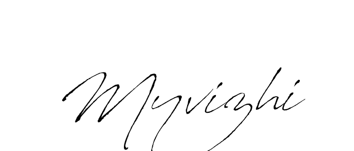 Use a signature maker to create a handwritten signature online. With this signature software, you can design (Antro_Vectra) your own signature for name Myvizhi. Myvizhi signature style 6 images and pictures png