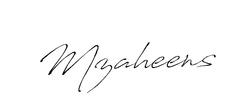 Make a beautiful signature design for name Mzaheens. With this signature (Antro_Vectra) style, you can create a handwritten signature for free. Mzaheens signature style 6 images and pictures png