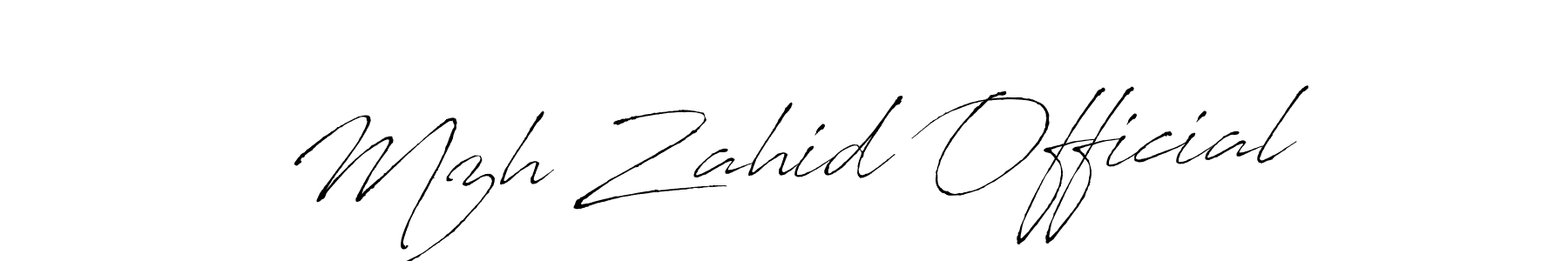 Design your own signature with our free online signature maker. With this signature software, you can create a handwritten (Antro_Vectra) signature for name Mzh Zahid Official. Mzh Zahid Official signature style 6 images and pictures png