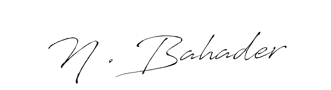 How to make N . Bahader name signature. Use Antro_Vectra style for creating short signs online. This is the latest handwritten sign. N . Bahader signature style 6 images and pictures png