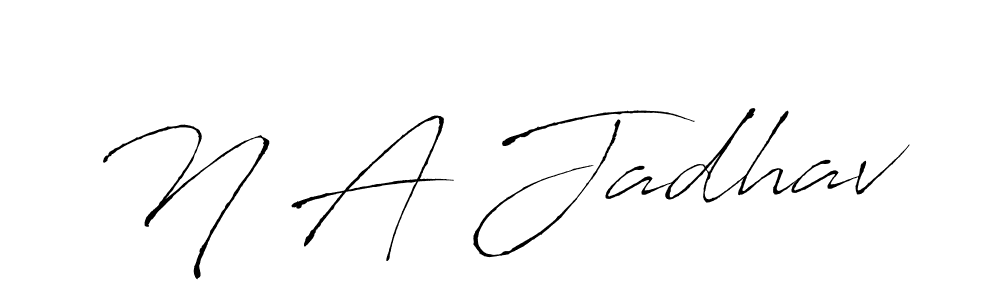 Make a beautiful signature design for name N A Jadhav. With this signature (Antro_Vectra) style, you can create a handwritten signature for free. N A Jadhav signature style 6 images and pictures png