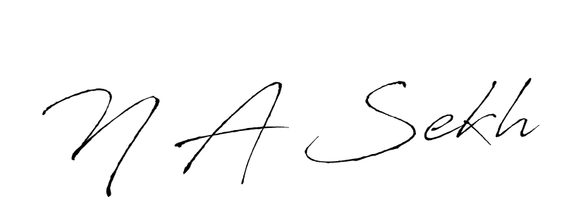 Antro_Vectra is a professional signature style that is perfect for those who want to add a touch of class to their signature. It is also a great choice for those who want to make their signature more unique. Get N A Sekh name to fancy signature for free. N A Sekh signature style 6 images and pictures png