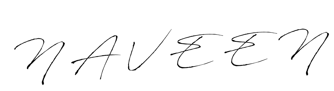 Make a beautiful signature design for name N A V E E N. With this signature (Antro_Vectra) style, you can create a handwritten signature for free. N A V E E N signature style 6 images and pictures png