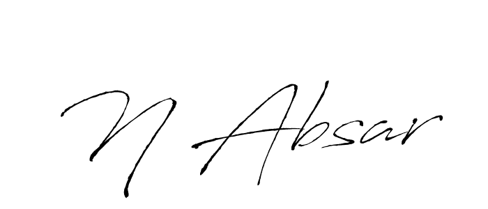Make a beautiful signature design for name N Absar. With this signature (Antro_Vectra) style, you can create a handwritten signature for free. N Absar signature style 6 images and pictures png