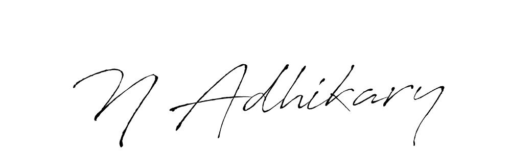 Make a beautiful signature design for name N Adhikary. With this signature (Antro_Vectra) style, you can create a handwritten signature for free. N Adhikary signature style 6 images and pictures png