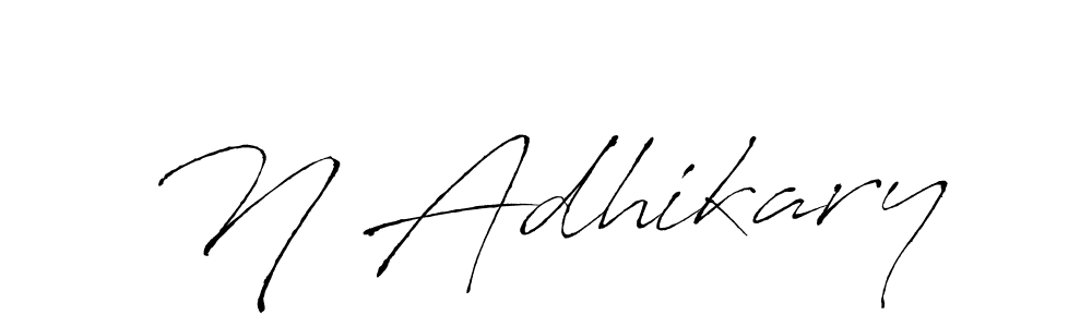 Make a beautiful signature design for name N Adhikary. With this signature (Antro_Vectra) style, you can create a handwritten signature for free. N Adhikary signature style 6 images and pictures png