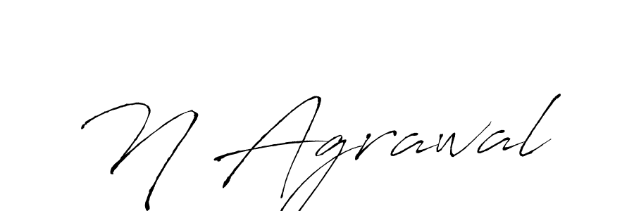 Create a beautiful signature design for name N Agrawal. With this signature (Antro_Vectra) fonts, you can make a handwritten signature for free. N Agrawal signature style 6 images and pictures png