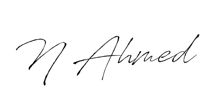 Design your own signature with our free online signature maker. With this signature software, you can create a handwritten (Antro_Vectra) signature for name N Ahmed. N Ahmed signature style 6 images and pictures png