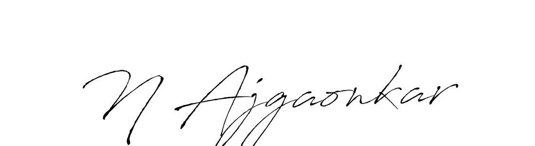 How to make N Ajgaonkar name signature. Use Antro_Vectra style for creating short signs online. This is the latest handwritten sign. N Ajgaonkar signature style 6 images and pictures png