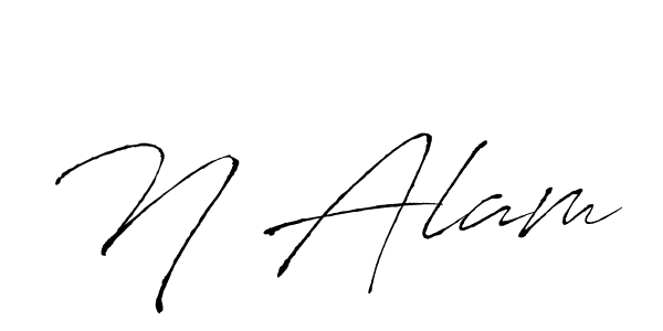 The best way (Antro_Vectra) to make a short signature is to pick only two or three words in your name. The name N Alam include a total of six letters. For converting this name. N Alam signature style 6 images and pictures png