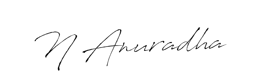 Create a beautiful signature design for name N Anuradha. With this signature (Antro_Vectra) fonts, you can make a handwritten signature for free. N Anuradha signature style 6 images and pictures png