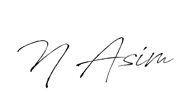 Make a beautiful signature design for name N Asim. With this signature (Antro_Vectra) style, you can create a handwritten signature for free. N Asim signature style 6 images and pictures png