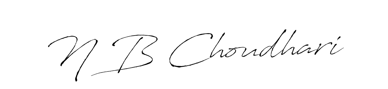 Design your own signature with our free online signature maker. With this signature software, you can create a handwritten (Antro_Vectra) signature for name N B Choudhari. N B Choudhari signature style 6 images and pictures png