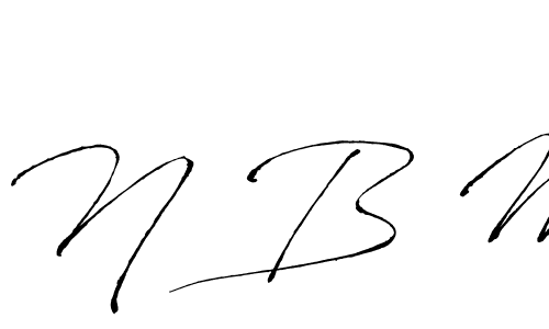 Design your own signature with our free online signature maker. With this signature software, you can create a handwritten (Antro_Vectra) signature for name N B M. N B M signature style 6 images and pictures png