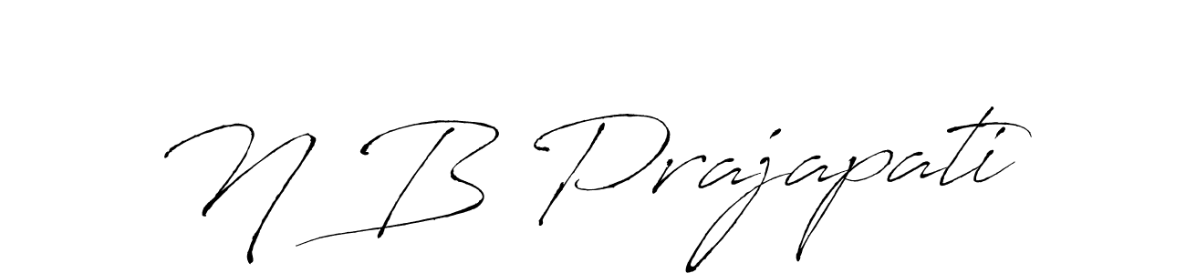 The best way (Antro_Vectra) to make a short signature is to pick only two or three words in your name. The name N B Prajapati include a total of six letters. For converting this name. N B Prajapati signature style 6 images and pictures png