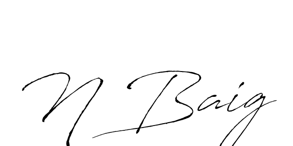 N Baig stylish signature style. Best Handwritten Sign (Antro_Vectra) for my name. Handwritten Signature Collection Ideas for my name N Baig. N Baig signature style 6 images and pictures png