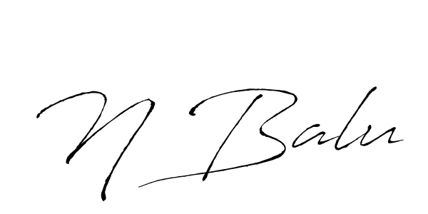 Make a beautiful signature design for name N Balu. With this signature (Antro_Vectra) style, you can create a handwritten signature for free. N Balu signature style 6 images and pictures png