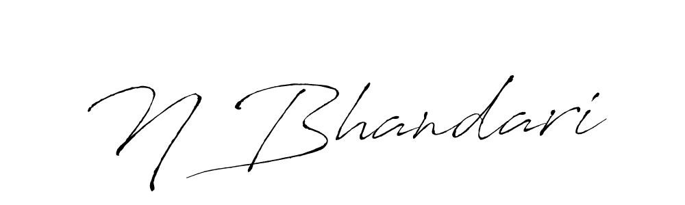 N Bhandari stylish signature style. Best Handwritten Sign (Antro_Vectra) for my name. Handwritten Signature Collection Ideas for my name N Bhandari. N Bhandari signature style 6 images and pictures png